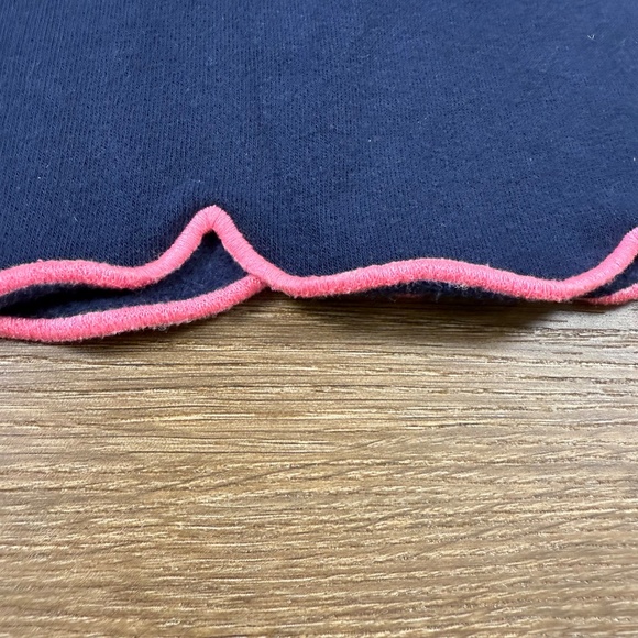 J. Crew Crewcuts Scallop Edge Crewneck Sweatshirt Navy/Pink sz 8 Back to School - Picture 2 of 8